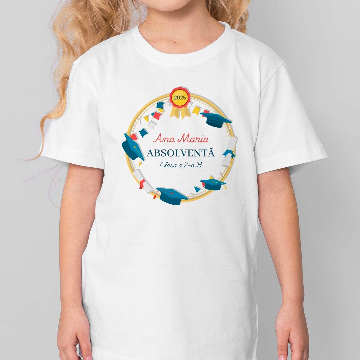 Camiseta de algodón para niños personalizada con mensaje: «Graduación»