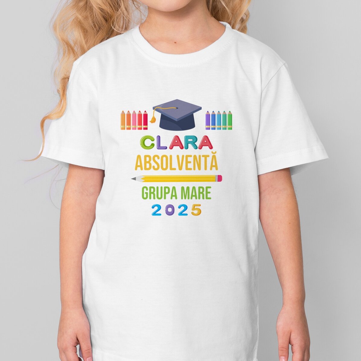 Camiseta de algodón para niños personalizada con el texto «Absolvent»