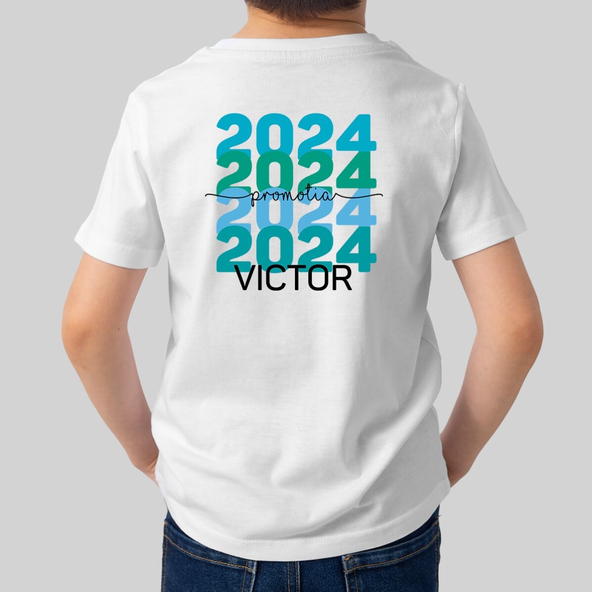 Camiseta de algodón para niños personalizada con texto: «Graduación»