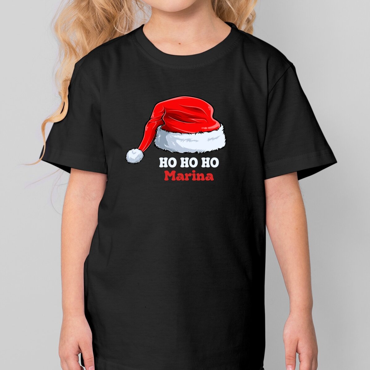 Camiseta de algodón para niños personalizada con texto - Navidad