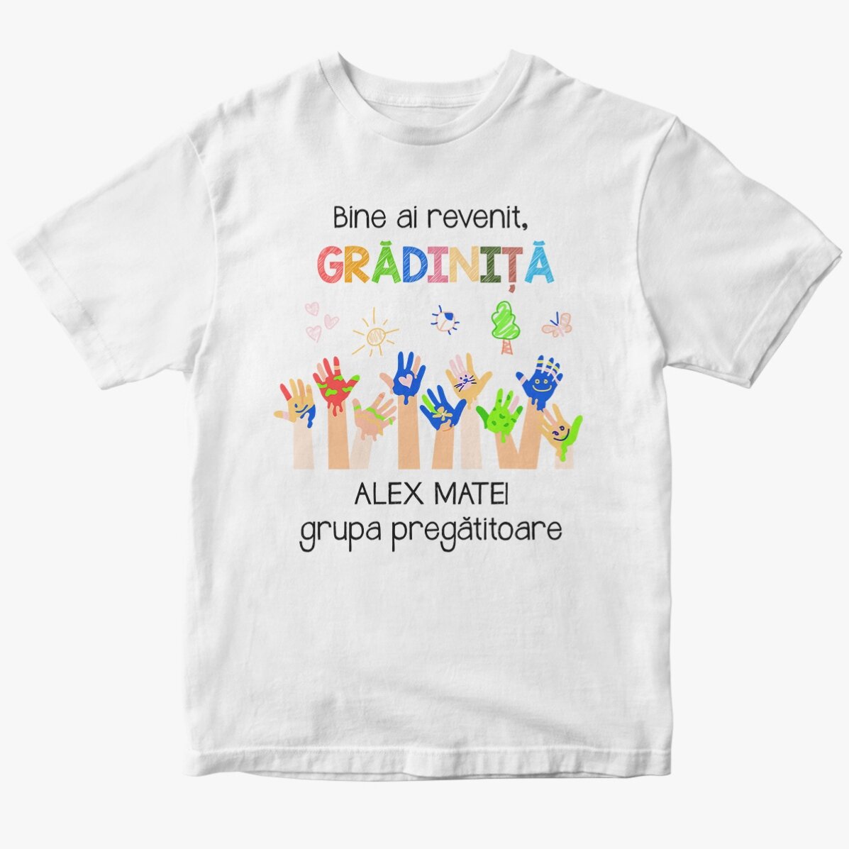 Camiseta de algodón para niños personalizada con texto - Guardería