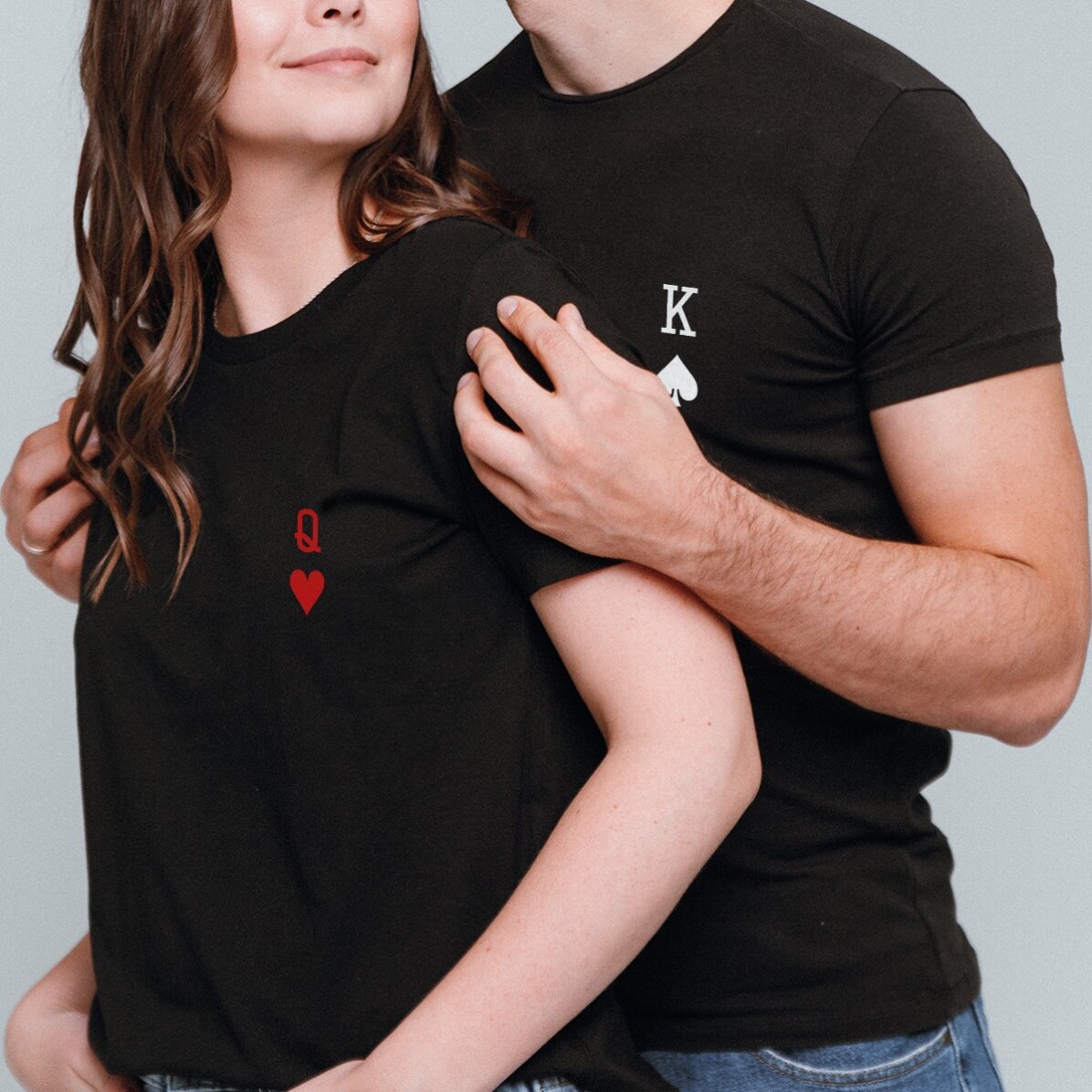 Camiseta de algodón personalizada con una inicial - Baraja de cartas