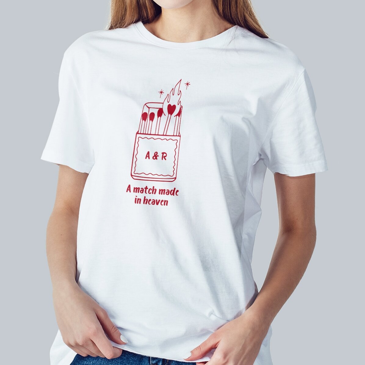 Camiseta de algodón personalizada con iniciales - Heaven