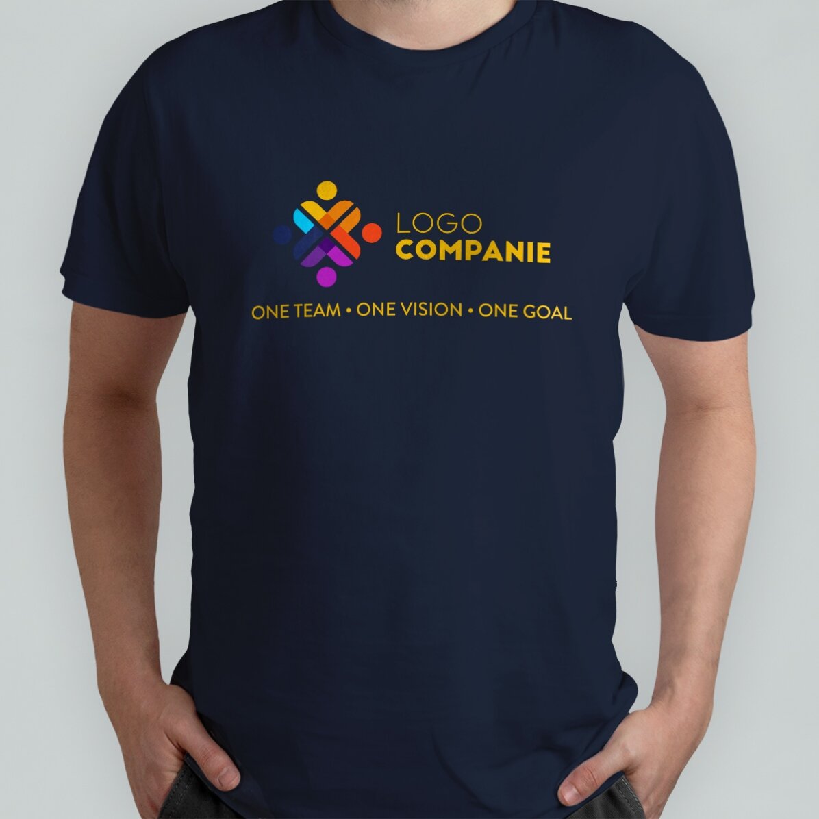 Camiseta de algodón personalizada con logotipo y texto