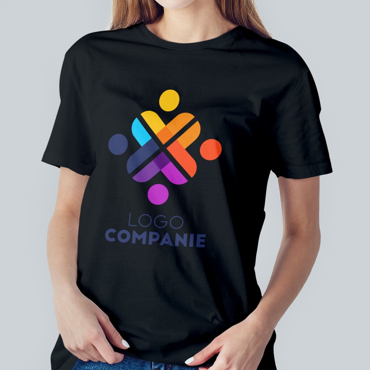 Camiseta de algodón personalizada con logotipo