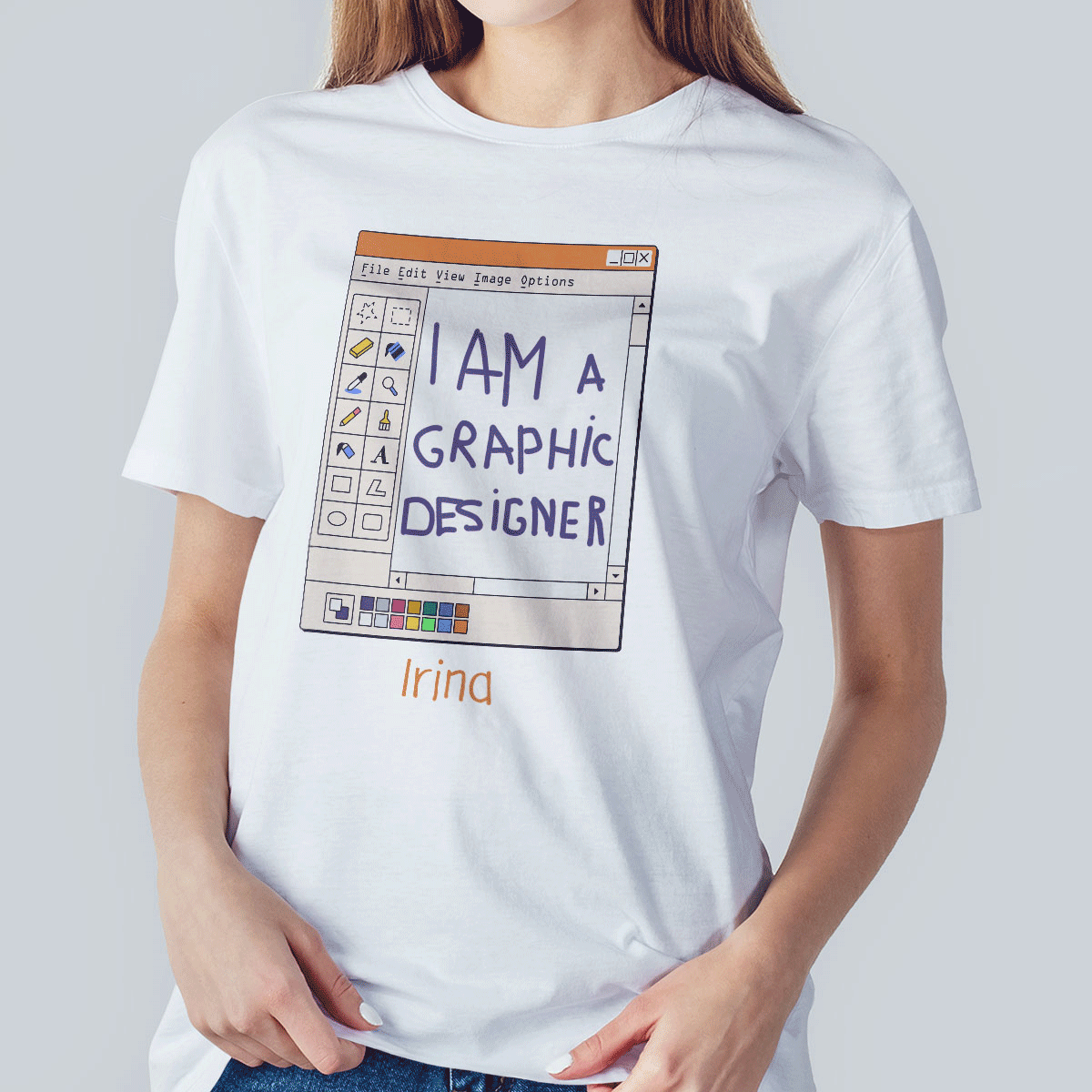 Camiseta de algodón personalizada con nombre - Diseñador gráfico