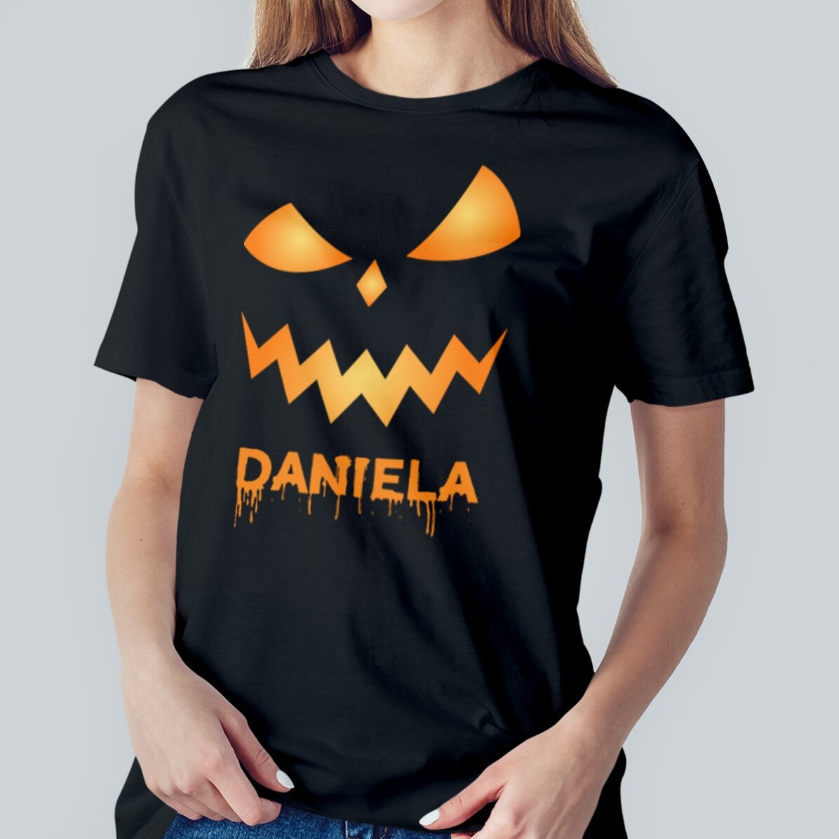 Camiseta de algodón personalizada con nombre - Scary