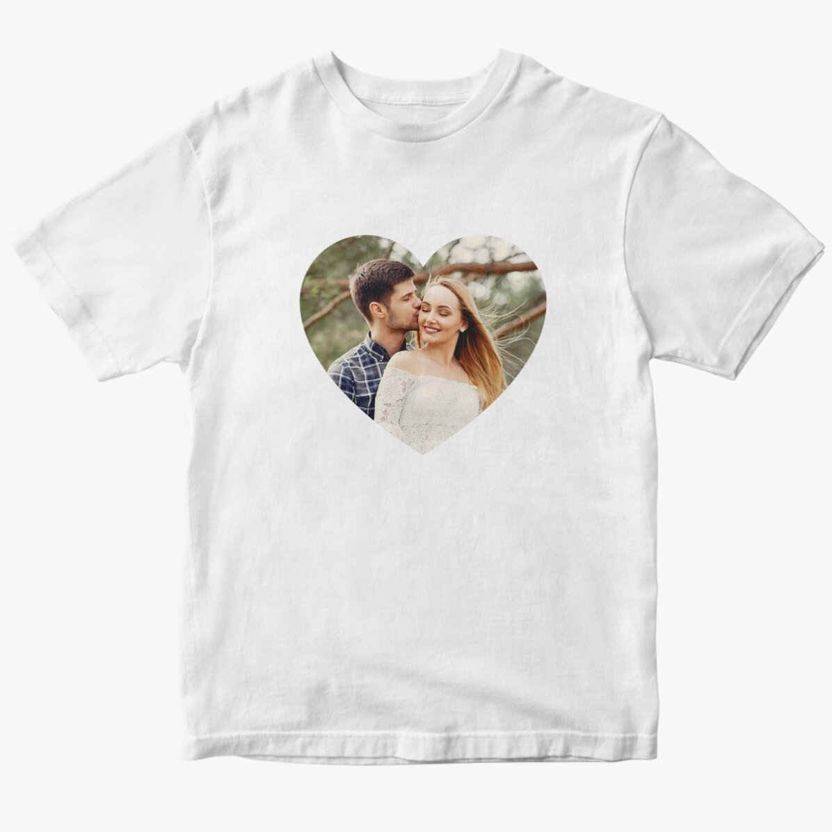 Camiseta de algodón personalizada con una foto: «Corazón»