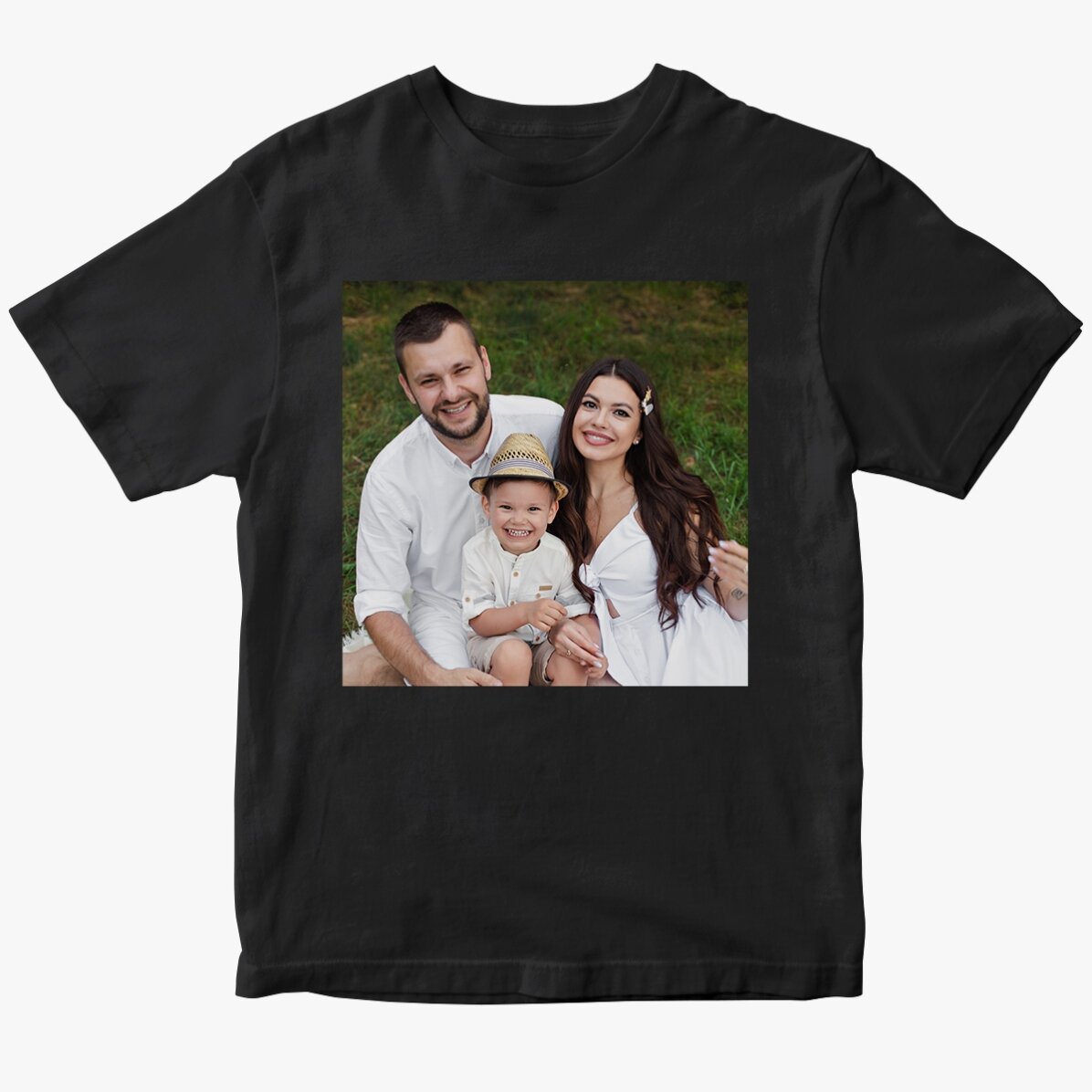 Camiseta de algodón personalizada con una foto cuadrada