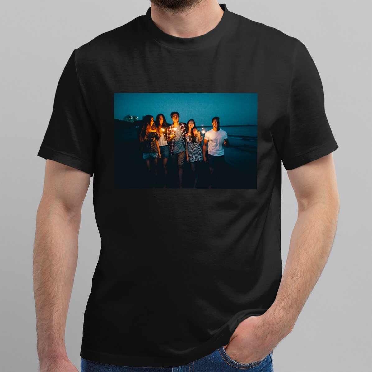 Camiseta de algodón personalizada con una foto en formato horizontal