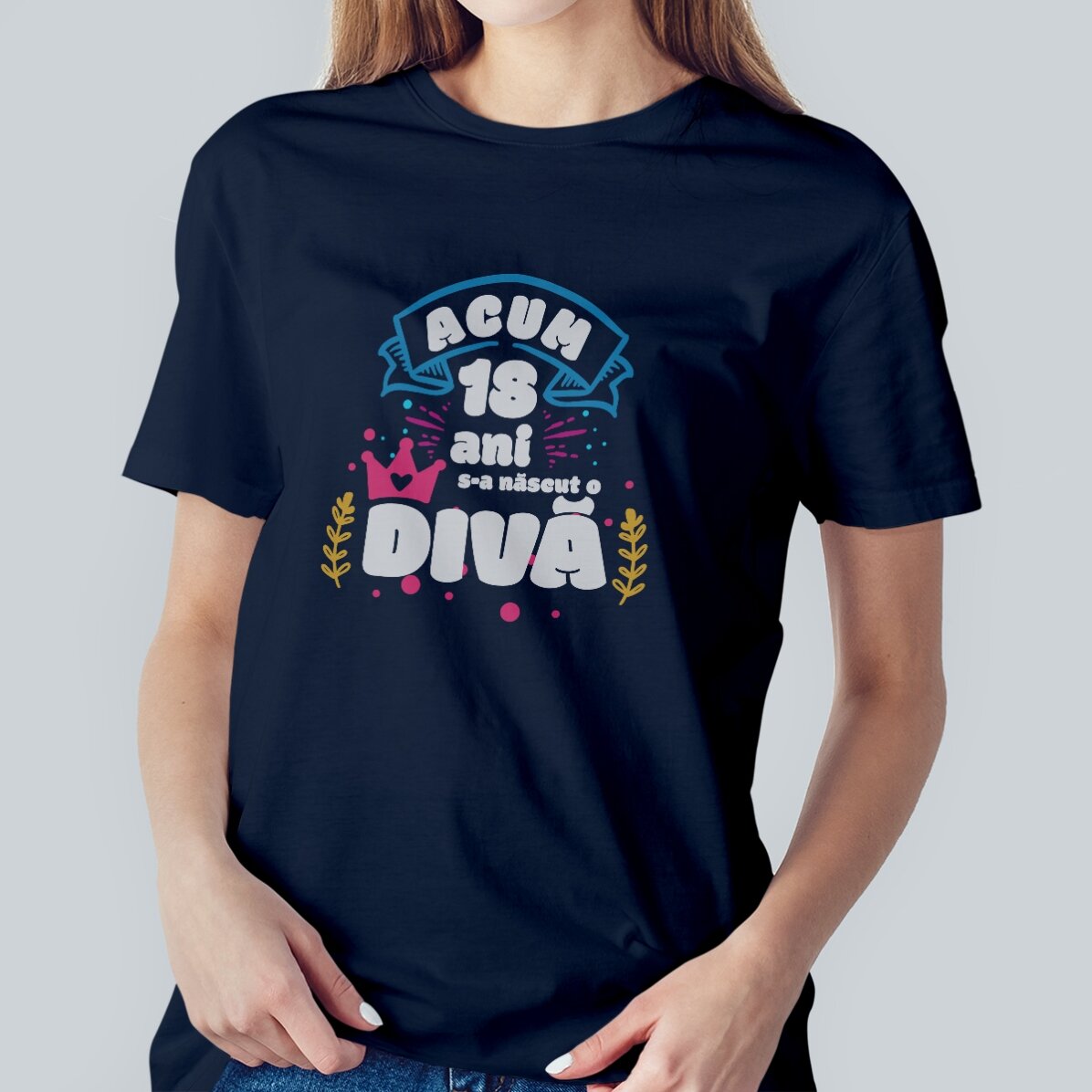 Custom cotton T-shirt with text - 18 years ago, a Diva was born