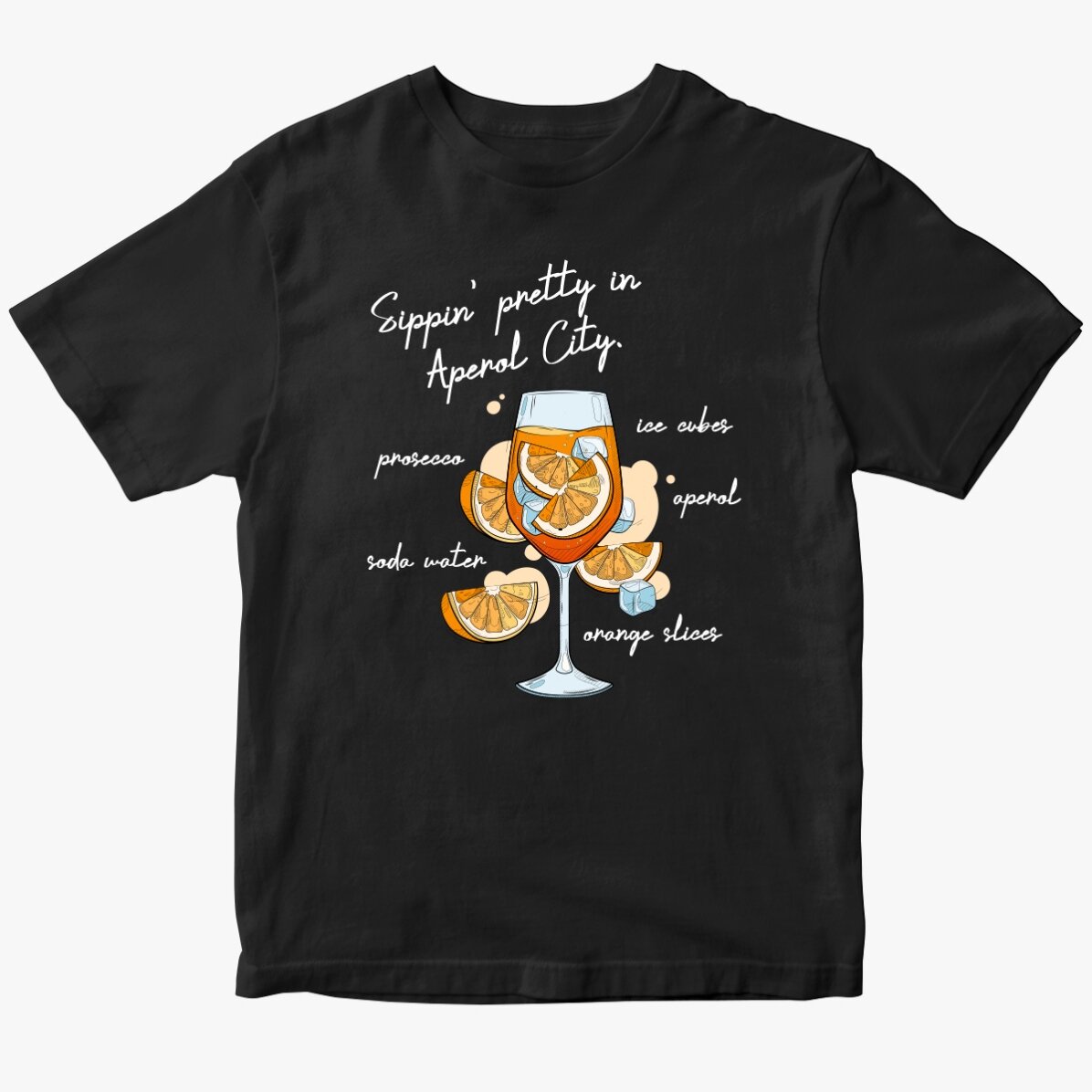 Camiseta de algodón personalizada con texto - Aperol