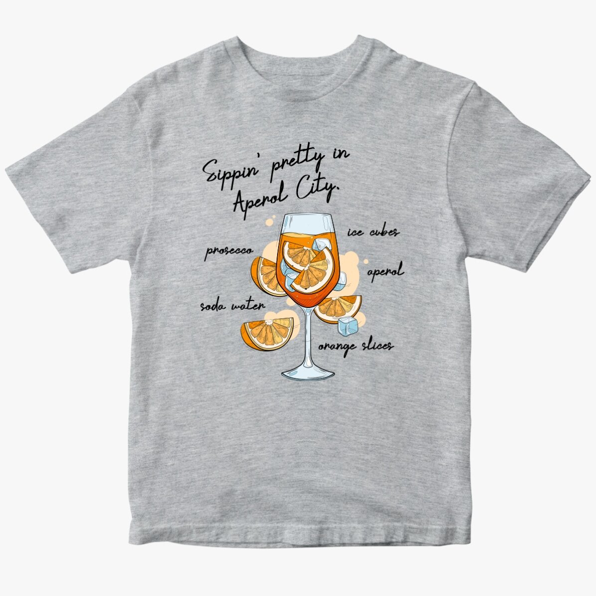 Camiseta de algodón personalizada con texto - Aperol