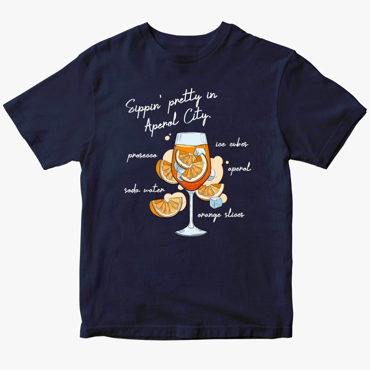 Camiseta de algodón personalizada con texto - Aperol