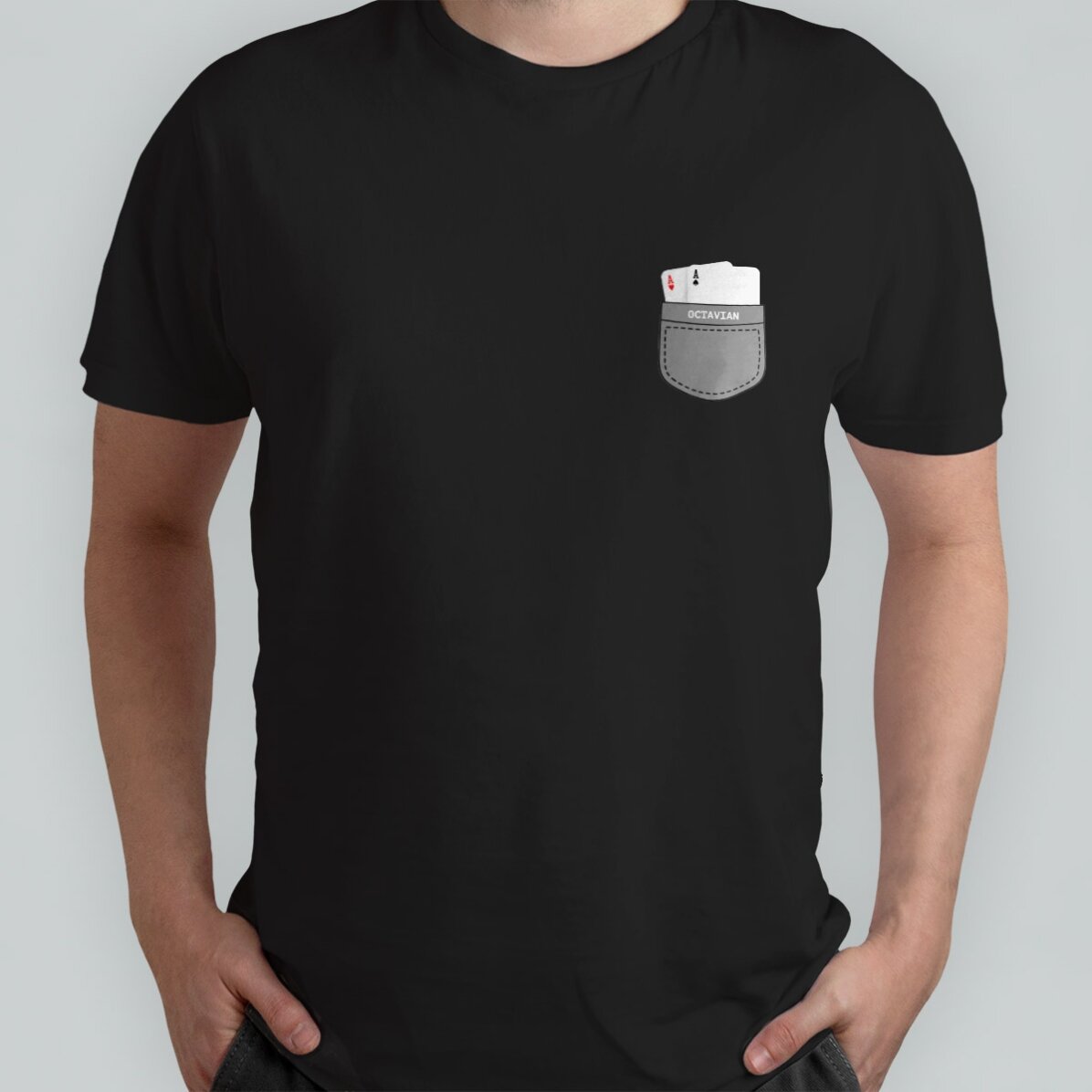 Camiseta de algodón personalizada con texto: «Los ases bajo la manga»