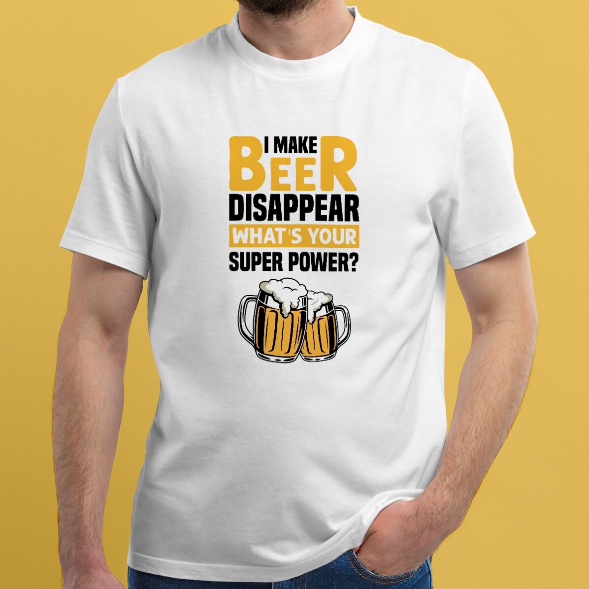 Camiseta de algodón personalizada con texto - Beer