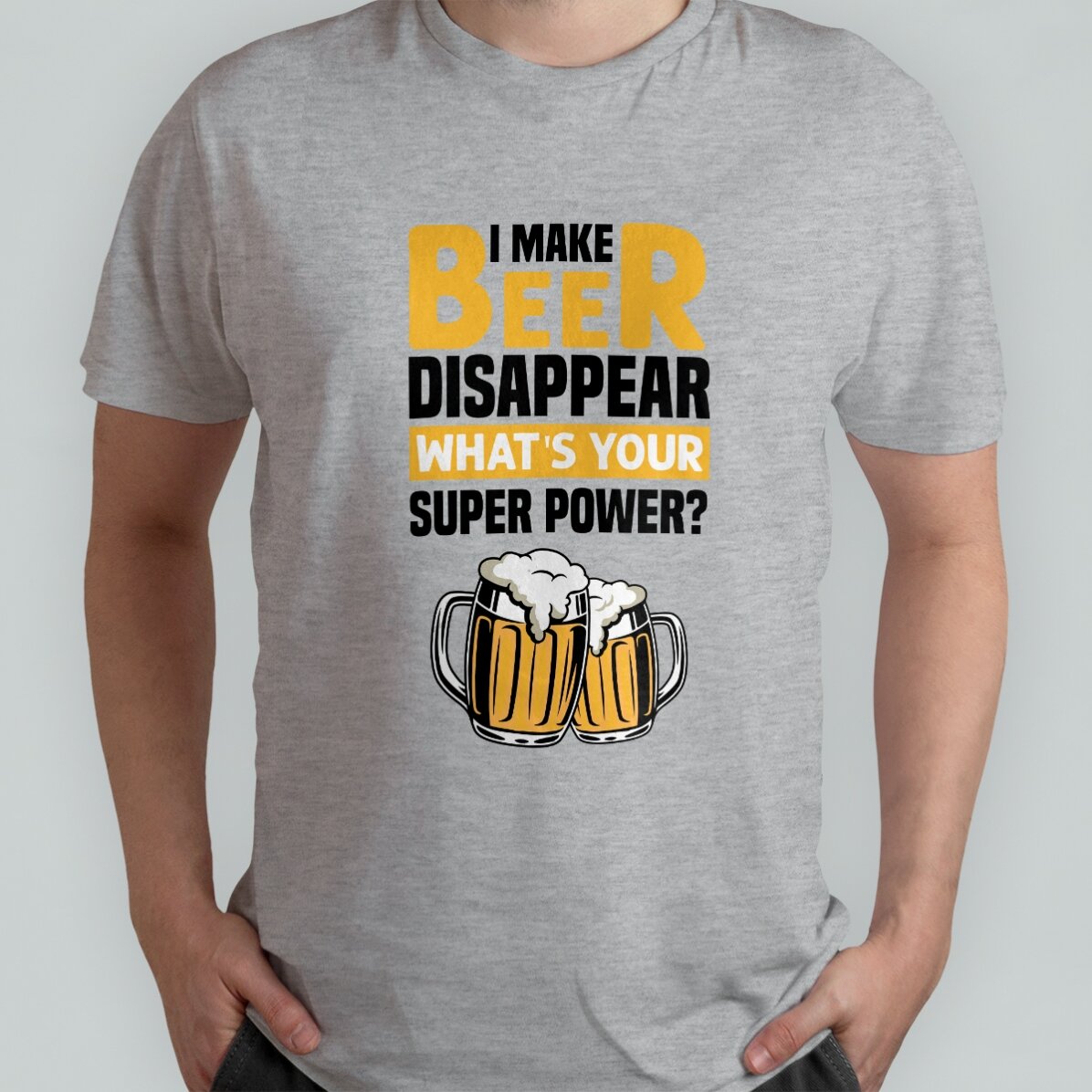 Camiseta de algodón personalizada con texto - Beer
