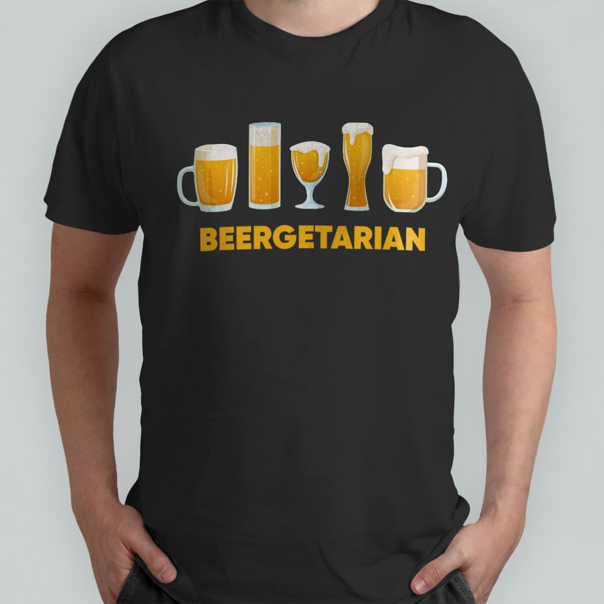 Camiseta de algodón personalizada con texto - Beergetarian