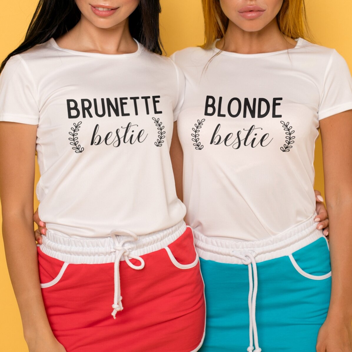 Camiseta de algodón personalizada con texto - Besties