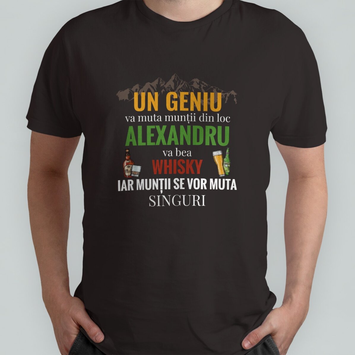 Custom cotton T-shirt with text - Move mountains