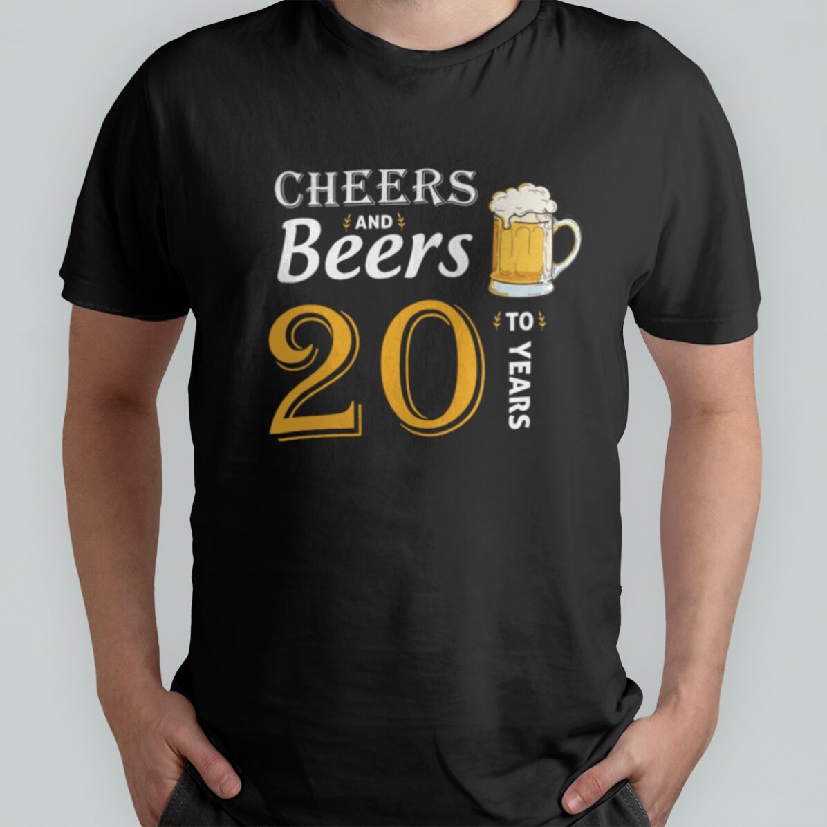 Camiseta de algodón personalizada con texto - Cheers and Beers