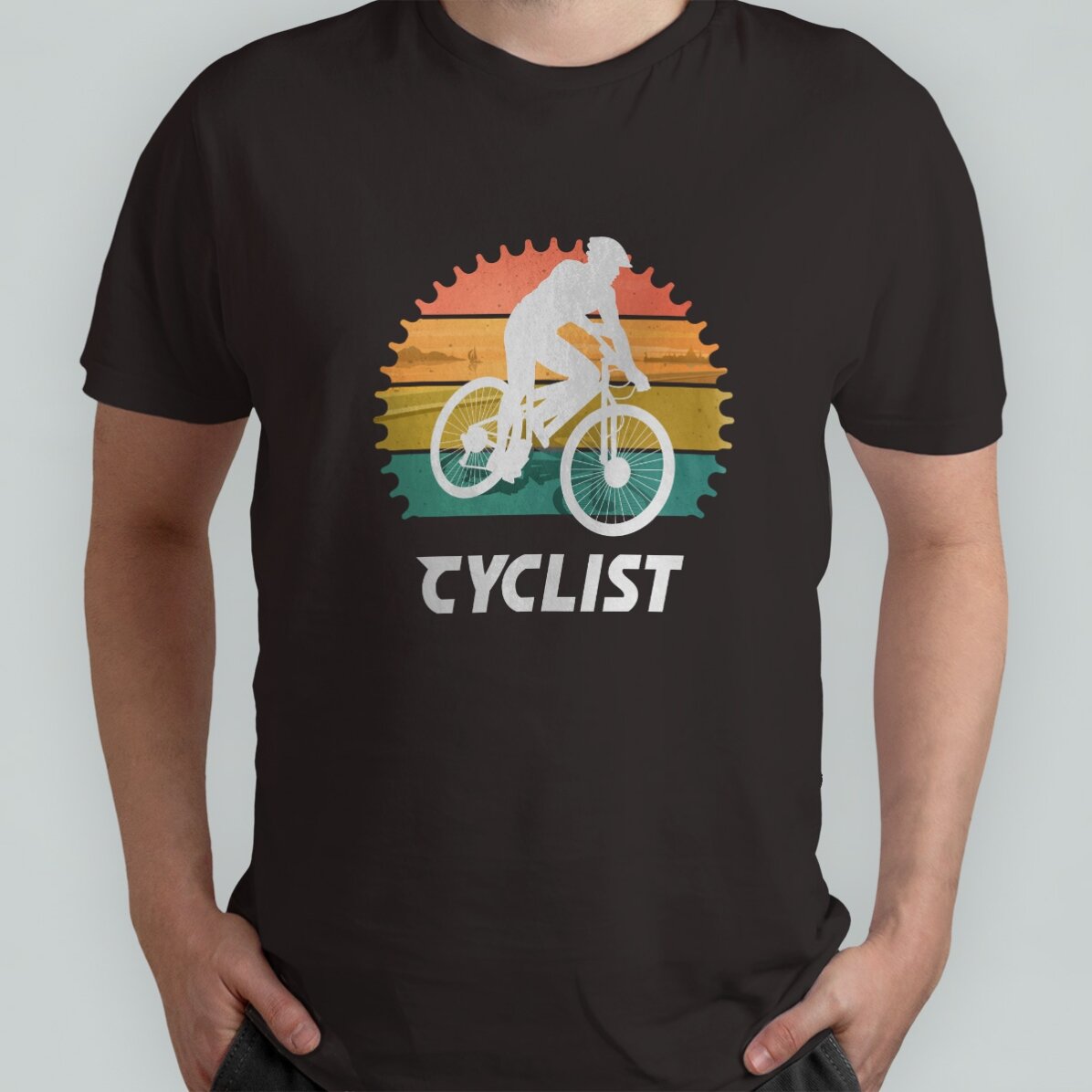 Camiseta de algodón personalizada con texto - Ciclista