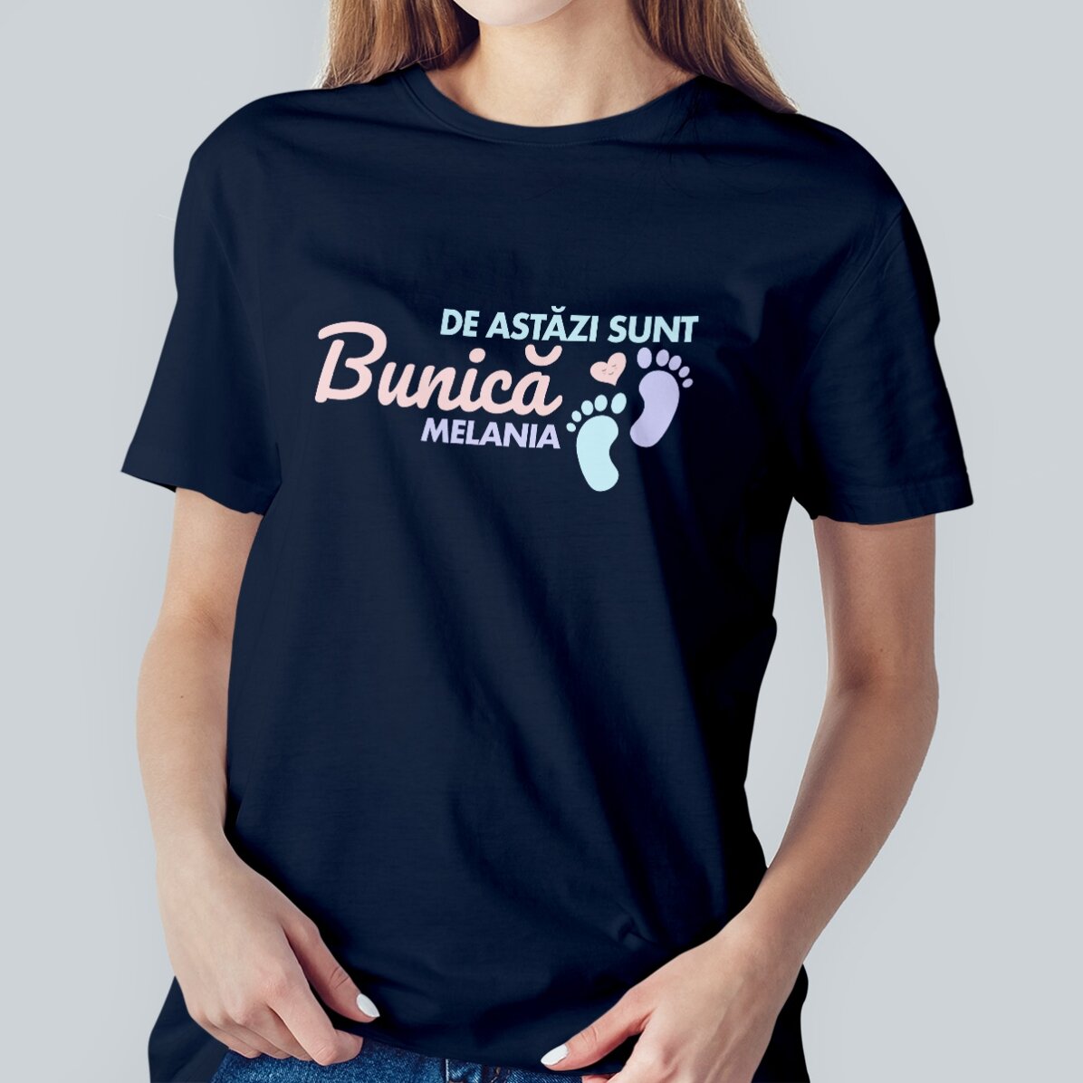 Camiseta de algodón personalizada con texto: «Desde hoy soy abuela»
