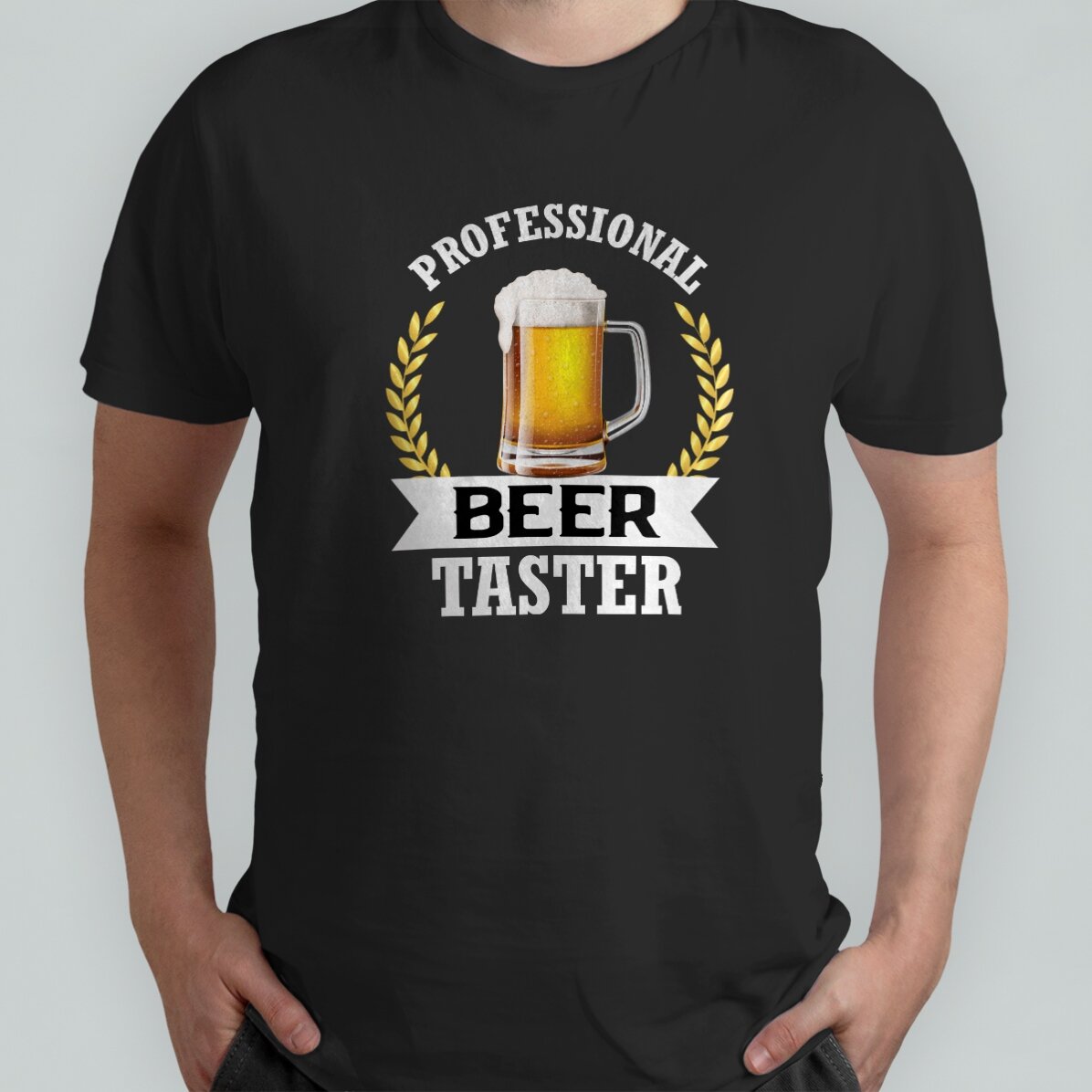 Camiseta de algodón personalizada con texto: «Cata de cerveza»