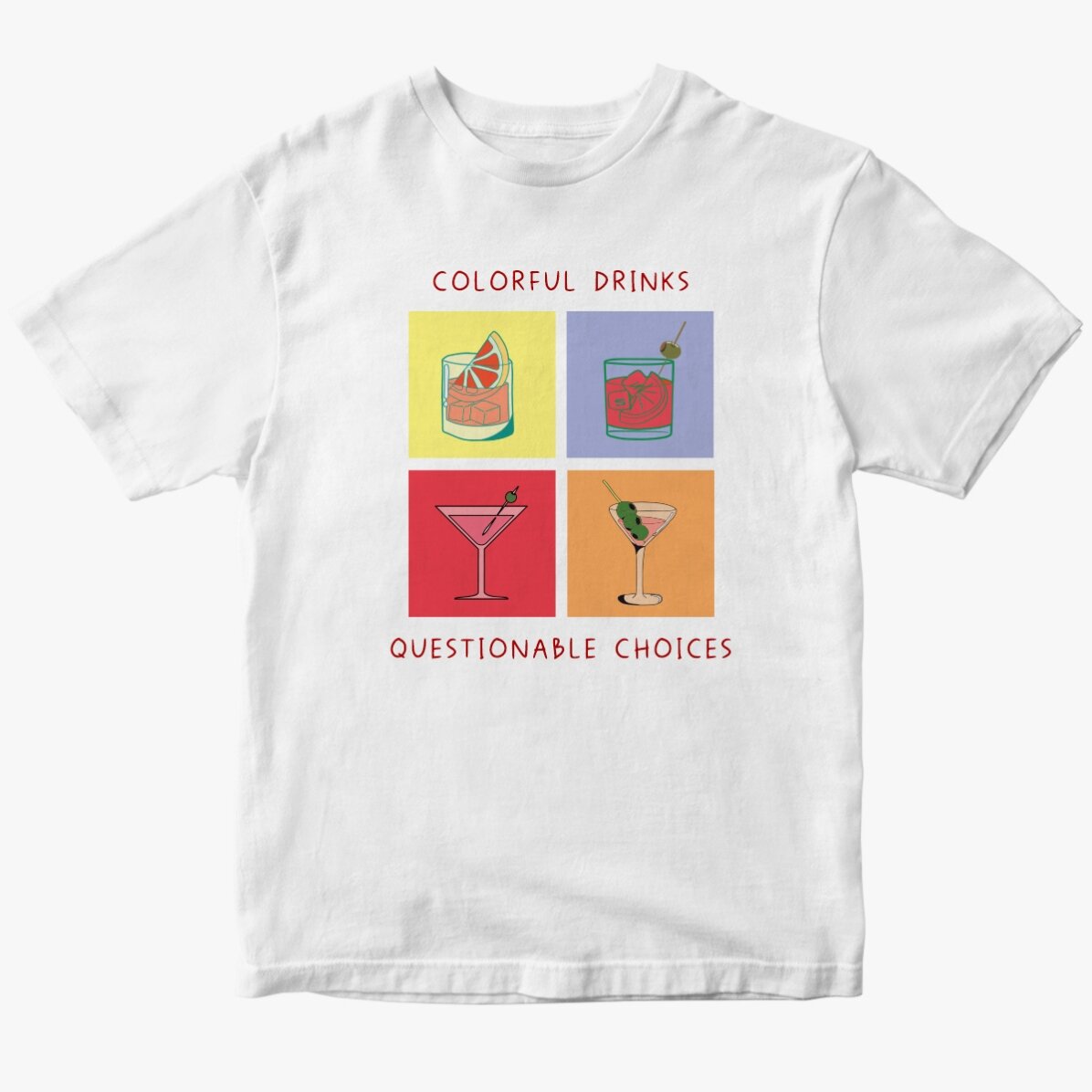 Camiseta de algodón personalizada con texto - Drinks