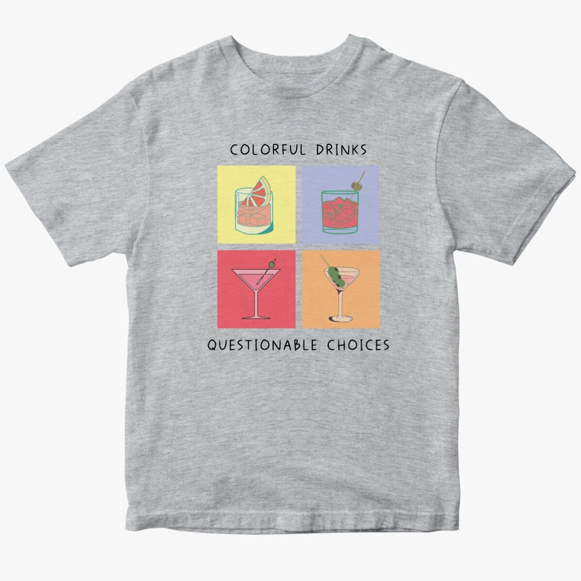 Camiseta de algodón personalizada con texto - Drinks