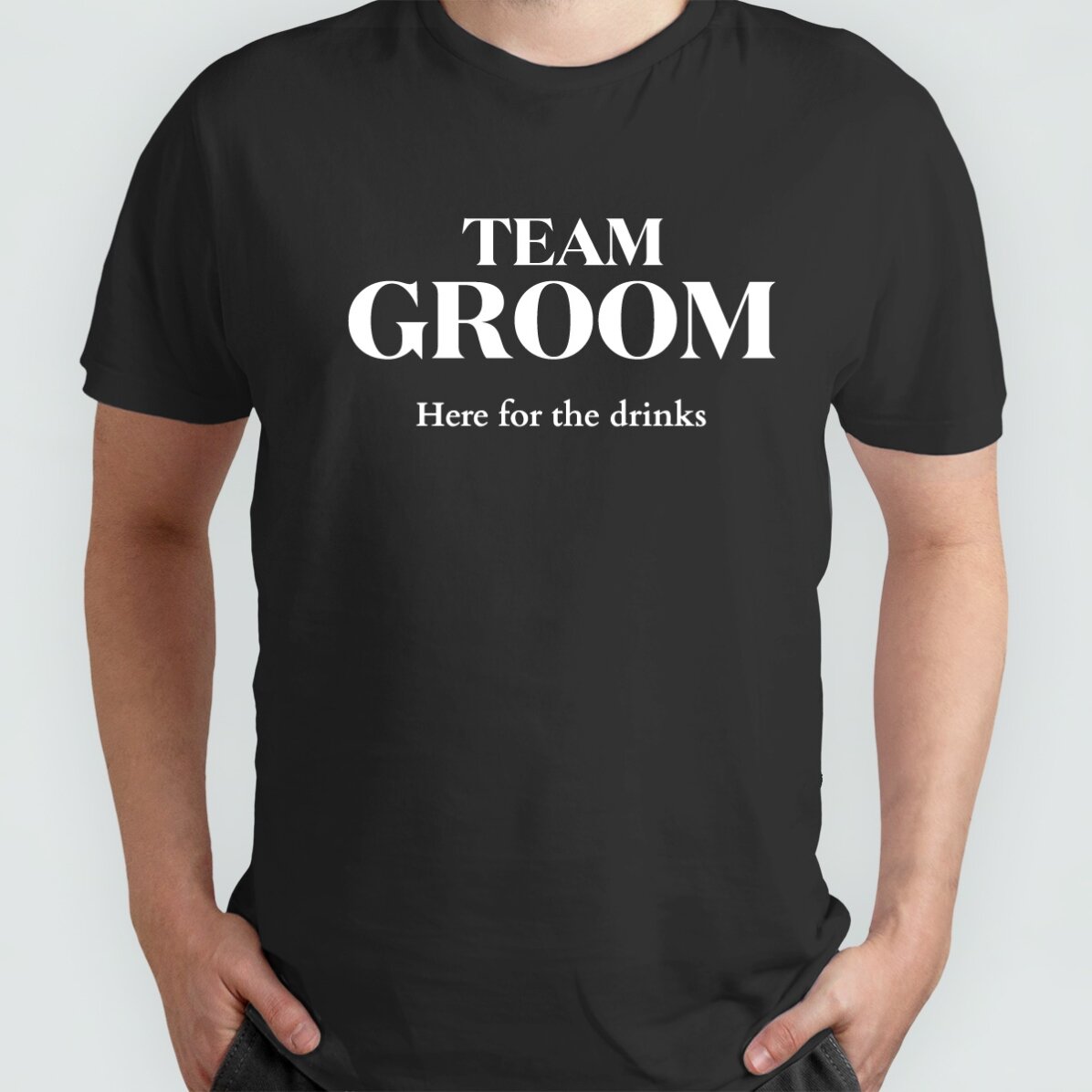Camiseta de algodón personalizada con texto - El equipo del novio