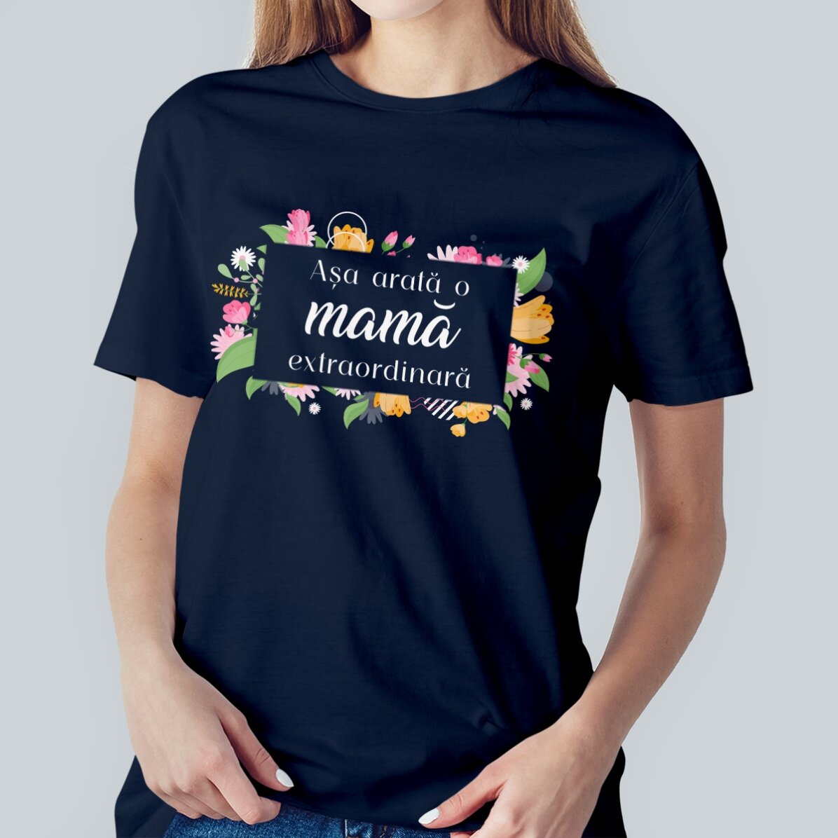 Camiseta de algodón personalizada con texto: «Mujer extraordinaria»