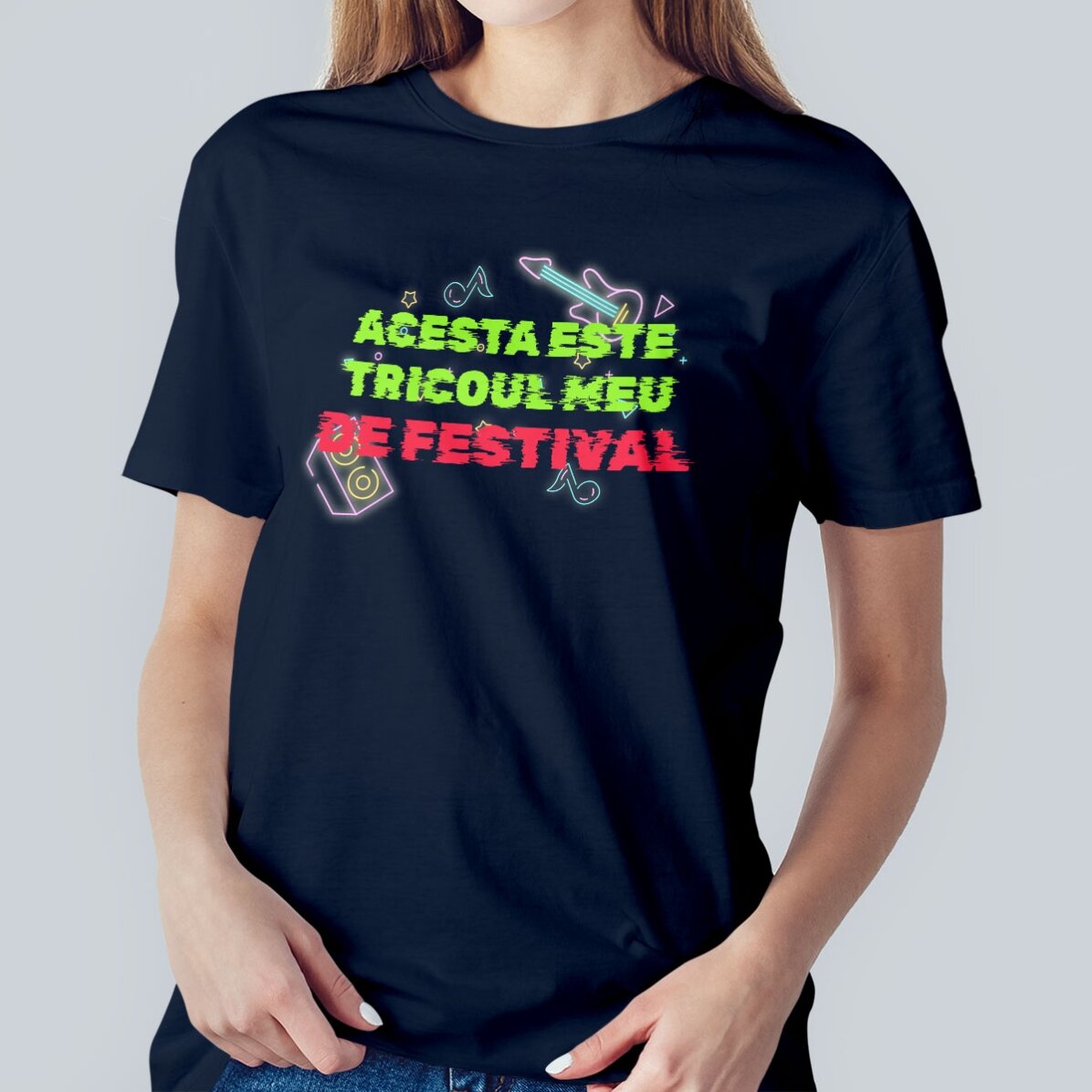 Camiseta de algodón personalizada con texto - Camiseta del festival