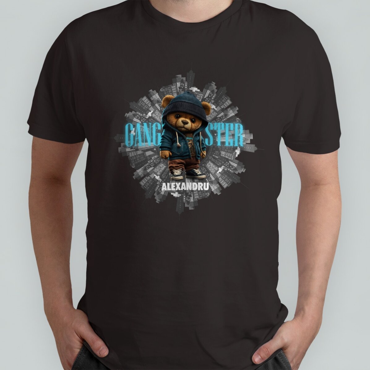 Camiseta de algodón personalizada con texto - Gangster