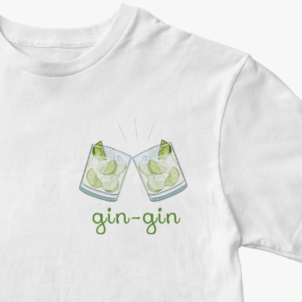 Customised cotton T-shirt with text - Gin-gin