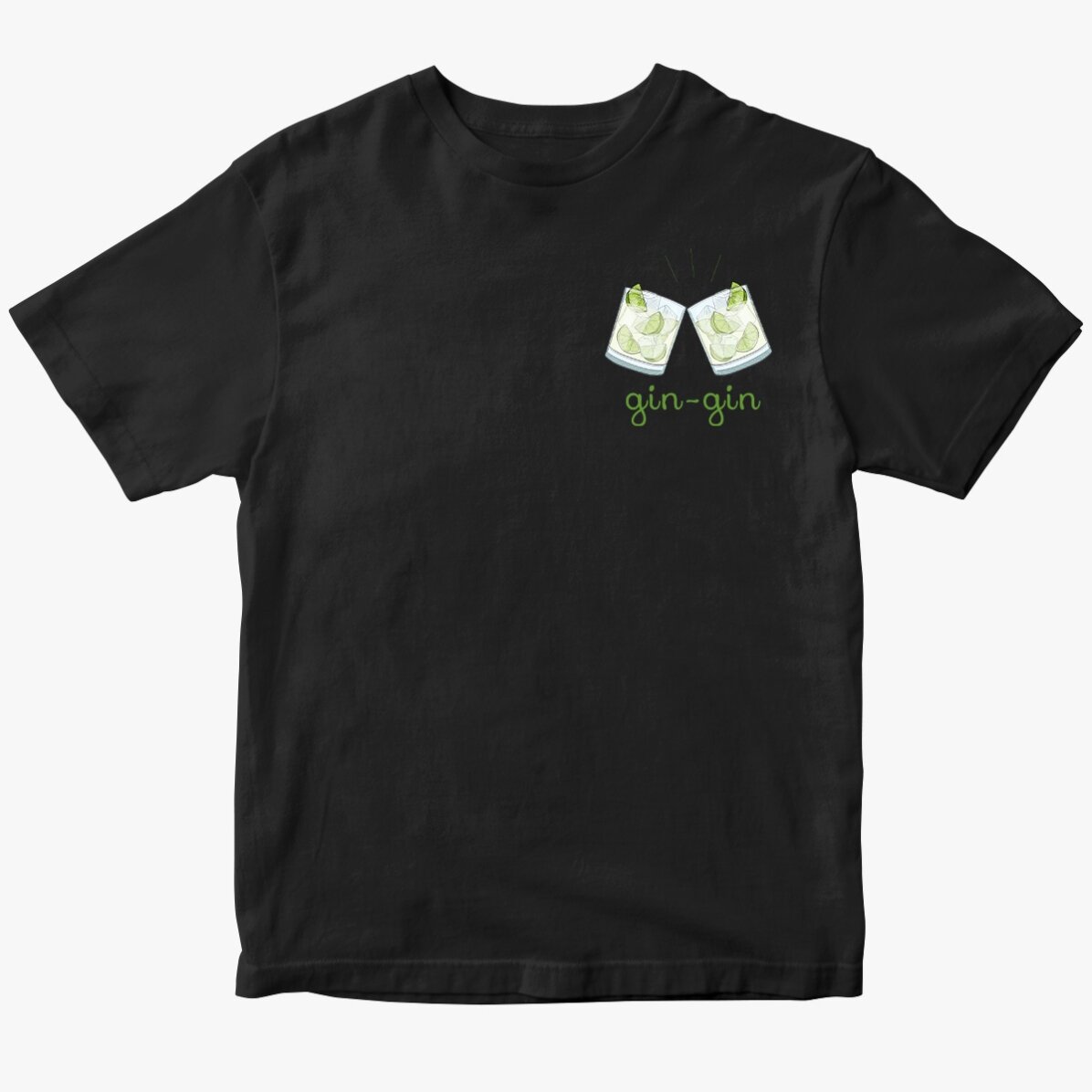 Customised cotton T-shirt with text - Gin-gin