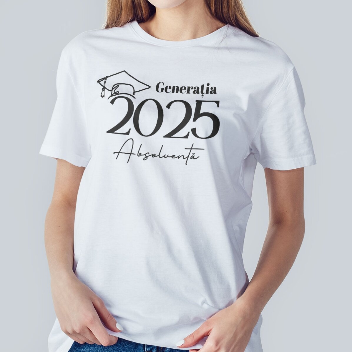 Camiseta de algodón personalizada con texto - Graduación