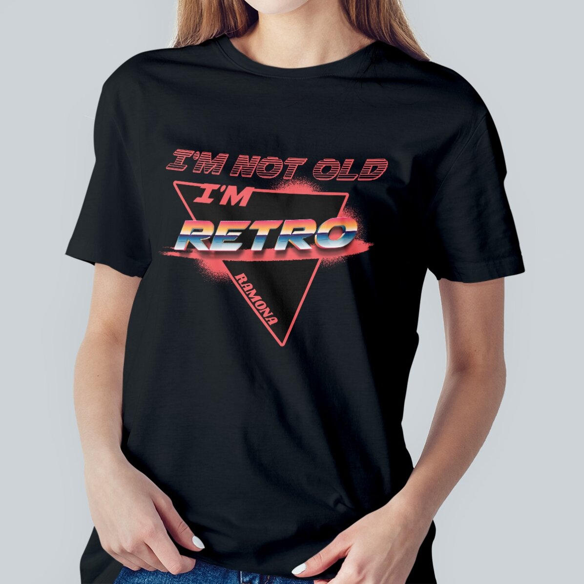 Camiseta de algodón personalizada con el texto «I