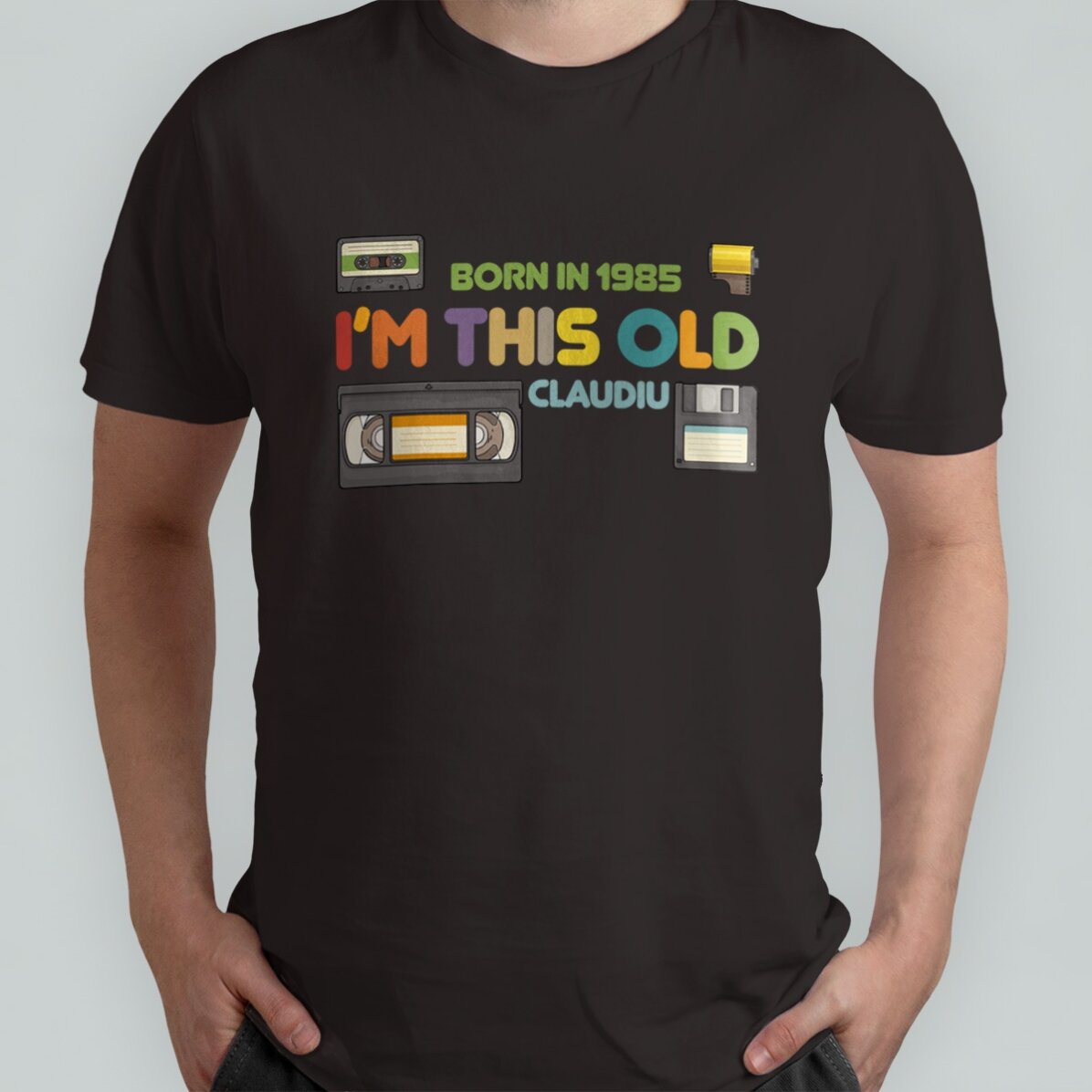 Camiseta de algodón personalizada con el texto «I