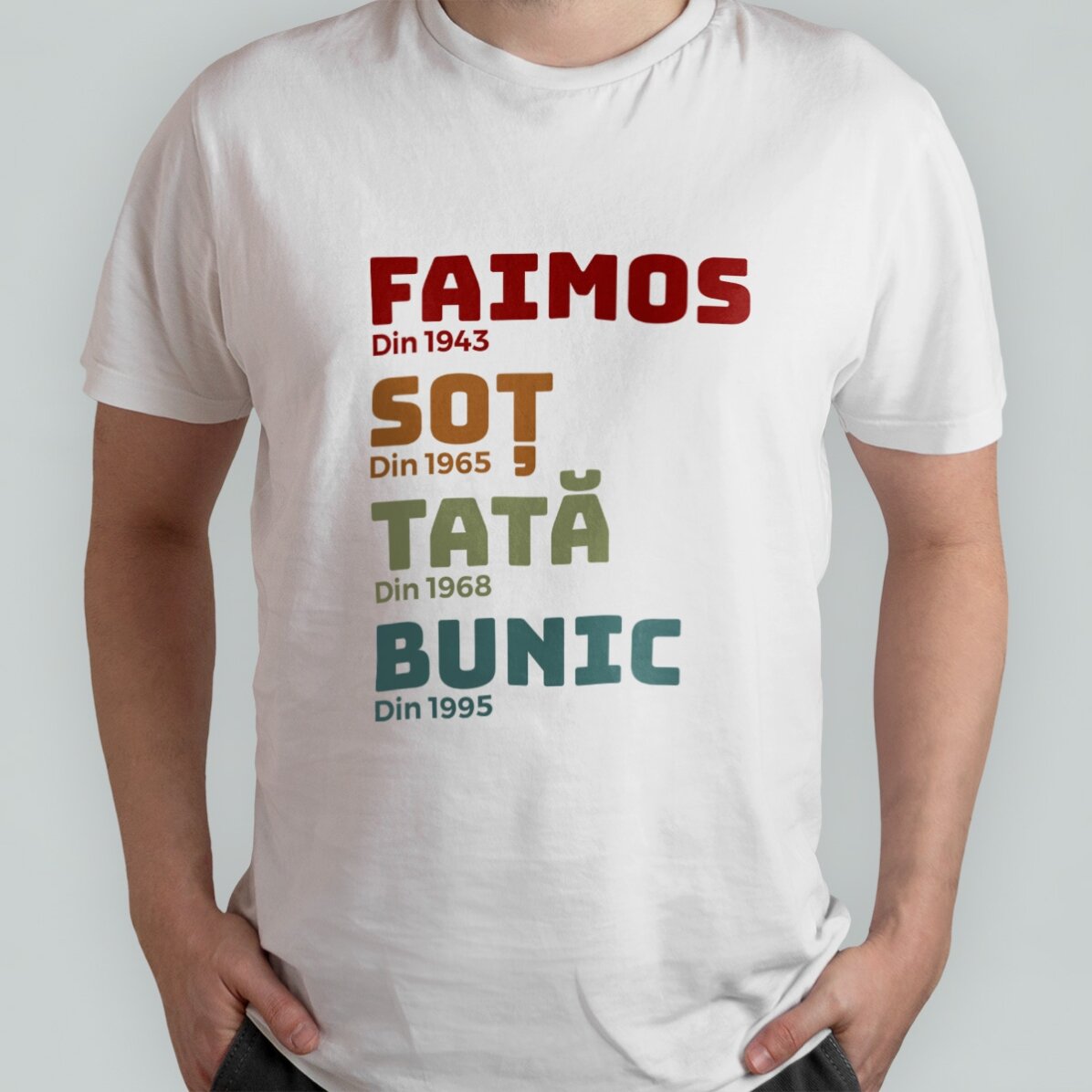 Camiseta de algodón personalizada con texto: «La historia de mi abuelo»