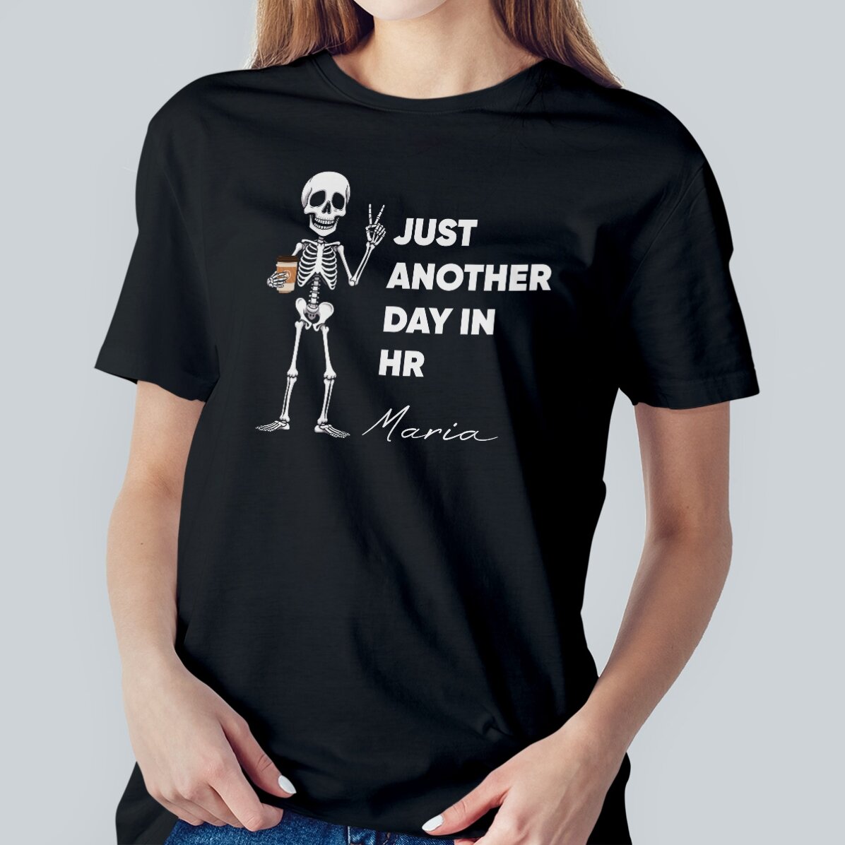 Camiseta de algodón personalizada con el texto «Just another day»