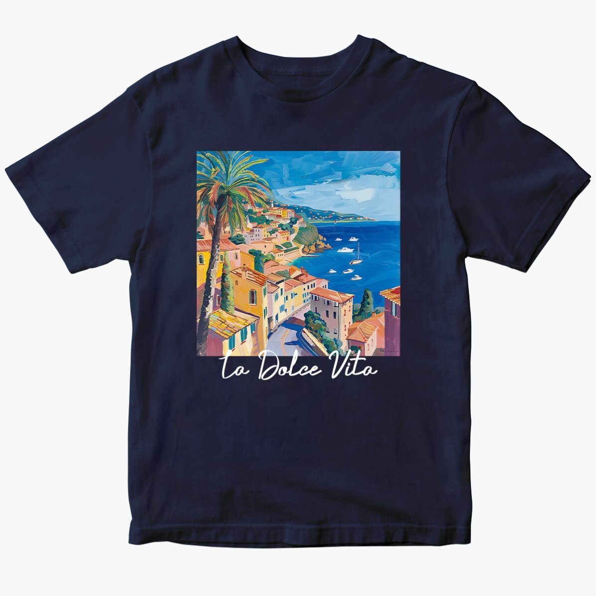 Camiseta de algodón personalizada con texto - La Dolce Vita