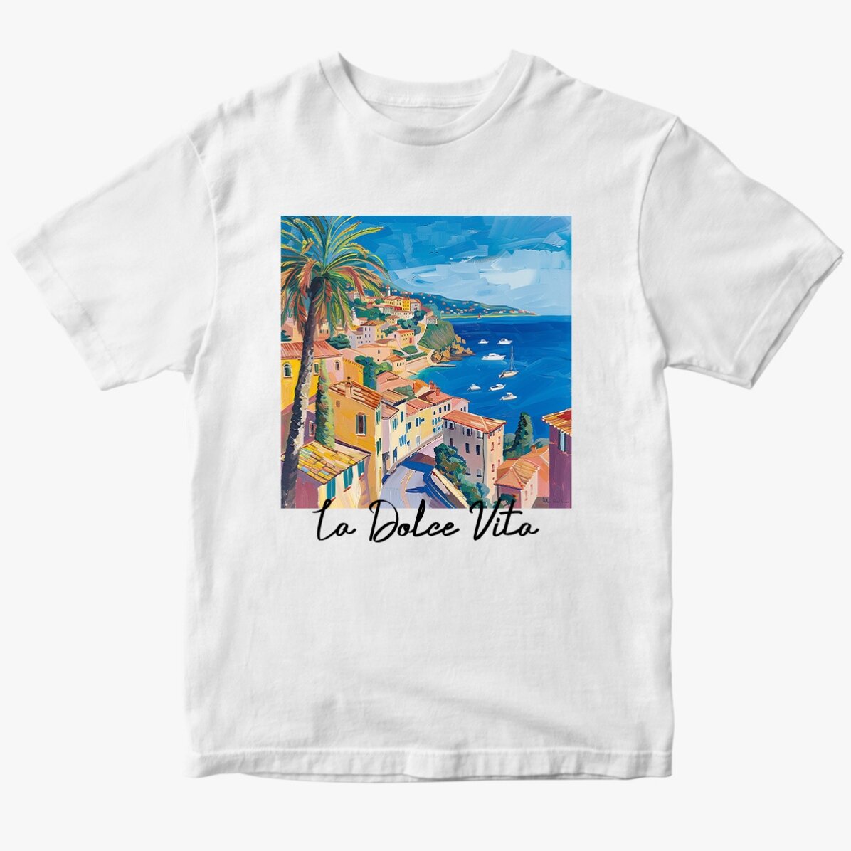 Camiseta de algodón personalizada con texto - La Dolce Vita