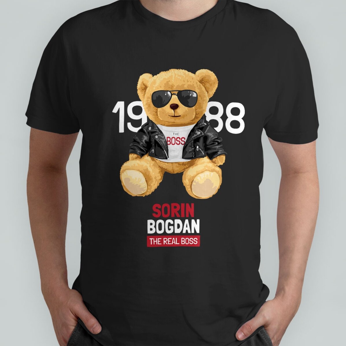 Camiseta de algodón personalizada con el texto «Like a boss»