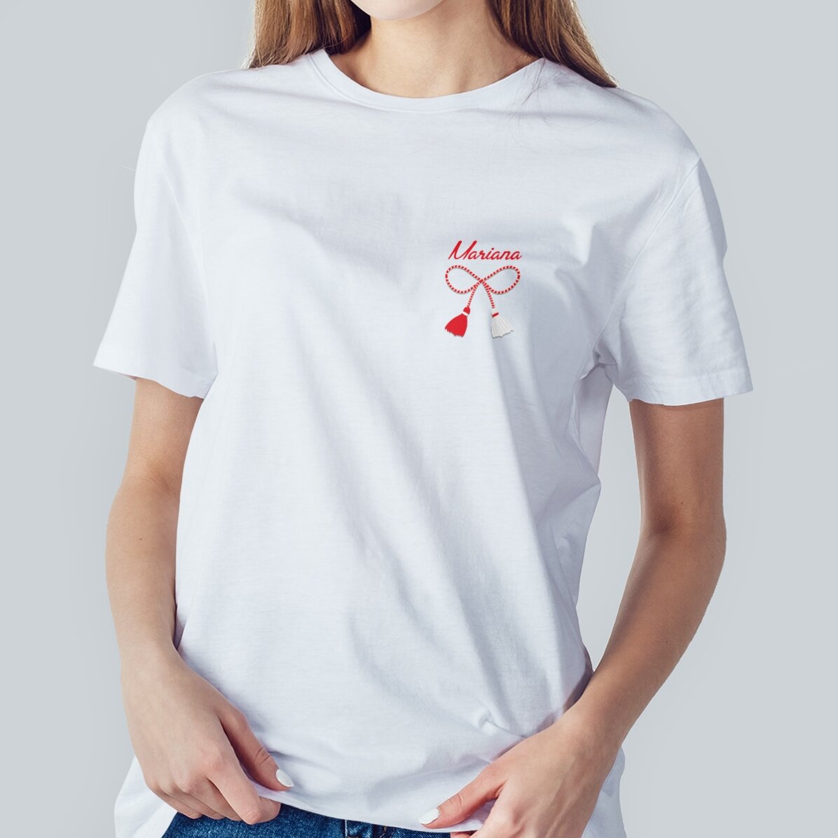 Camiseta de algodón personalizada con texto