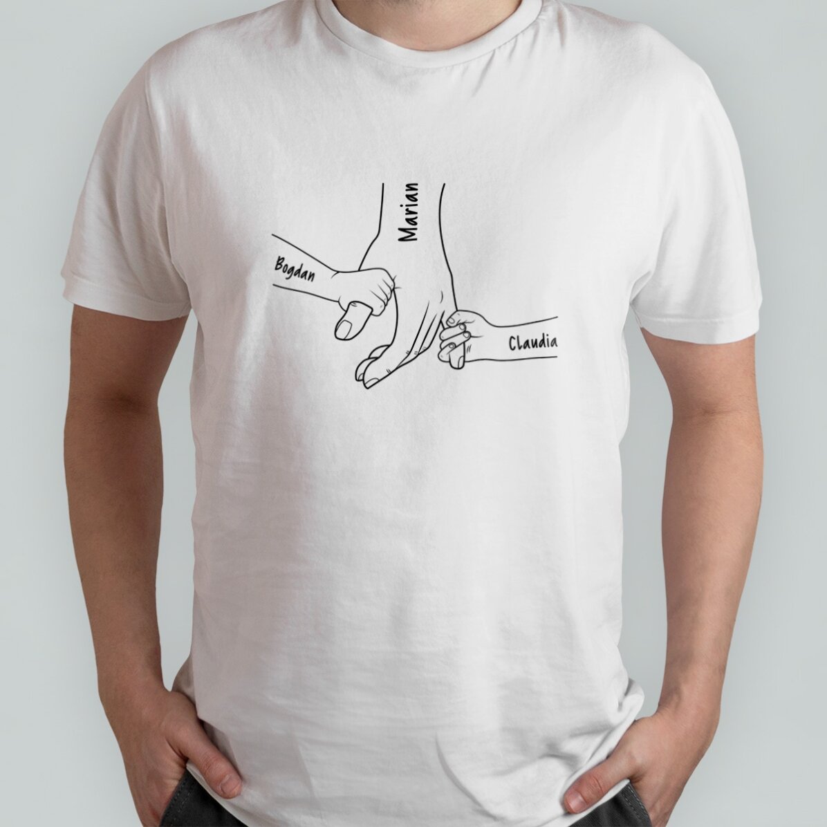 Camiseta de algodón personalizada con el texto «Siempre cerca»