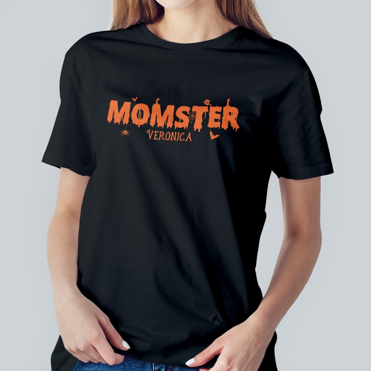 Camiseta de algodón personalizada con texto - Momster