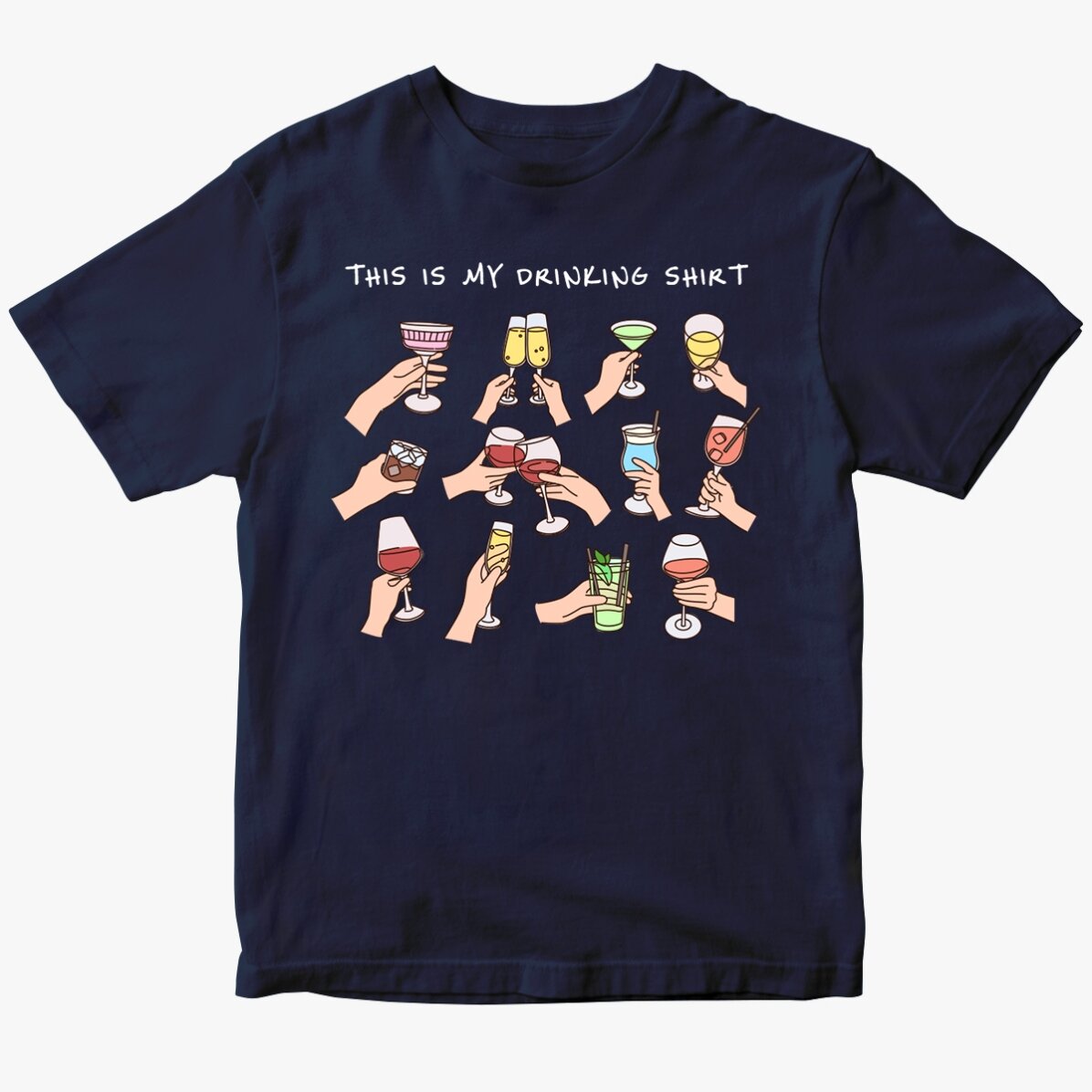 Camiseta de algodón personalizada con texto - My drinking shirt