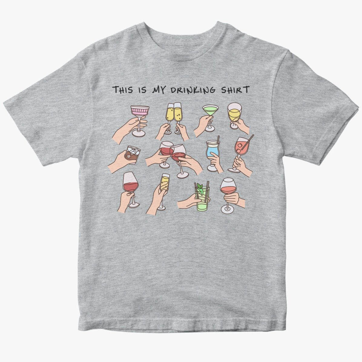 Camiseta de algodón personalizada con texto - My drinking shirt