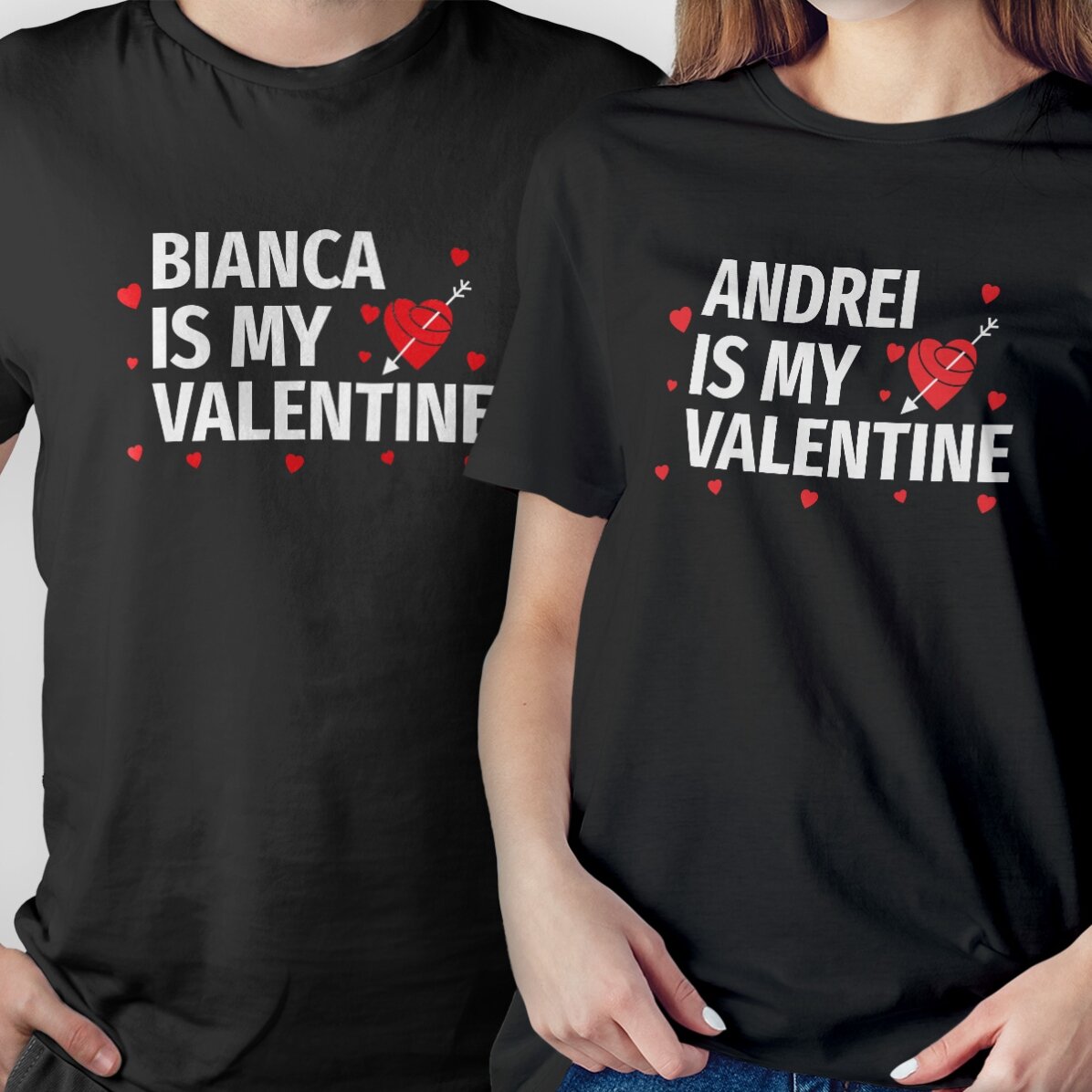 Camiseta de algodón personalizada con texto - My valentine